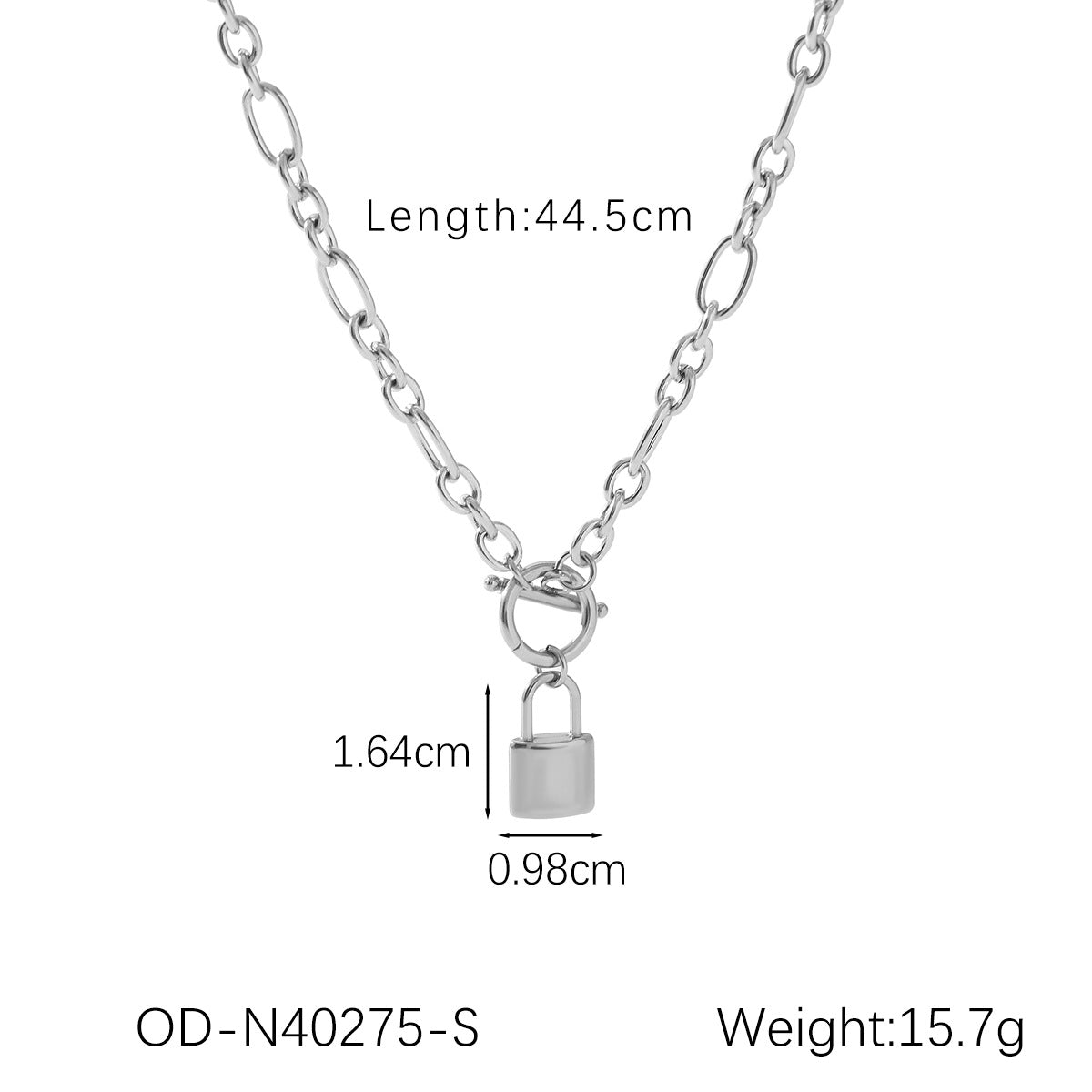 Wholesale Stainless Steel 18K Gold OT Buckle Lock  Pendant Necklace