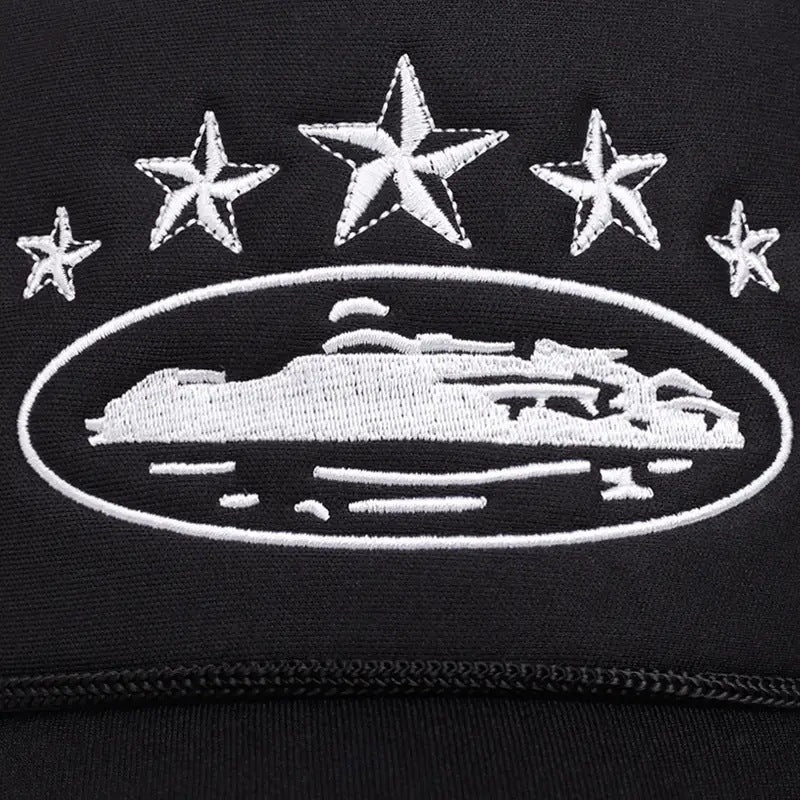 Wholesale Breathable Mesh Trucker Hat With Star Embroidery Summer Outdoor Baseball Cap Adjustable Everyday Style