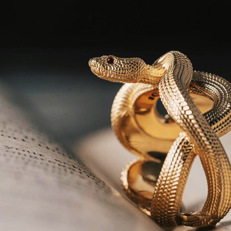 Wholesale snake-shaped gold plated ring  jewelry