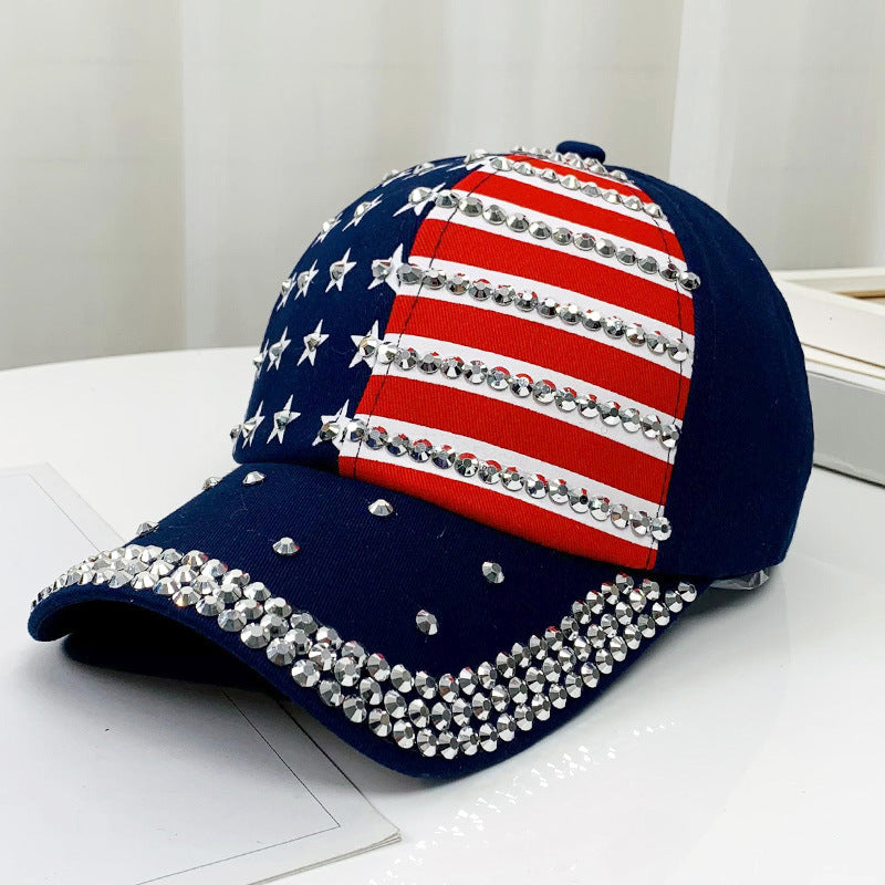 Wholesale  Sunscreen Hat Fashionable Diamond-encrusted Five-pointed Star Baseball Cap