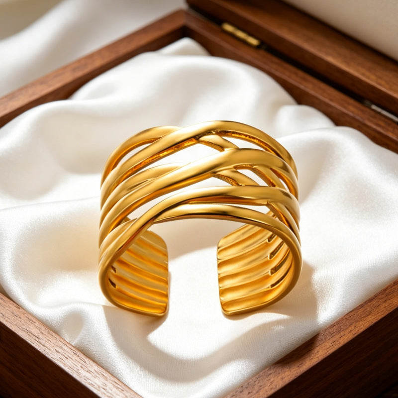 Wholesale Titanium Steel Vacuum Plated Stackable Rings Stylish Jewelry Accessory for Resale or Gift