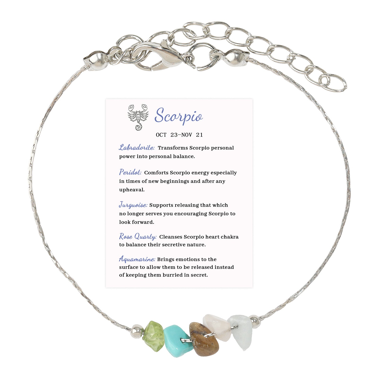 Wholesale 12 Constellation Bracelet Irregular Citrine Lapis Lazuli White Chalcedony Chain Adjustable Bracelet