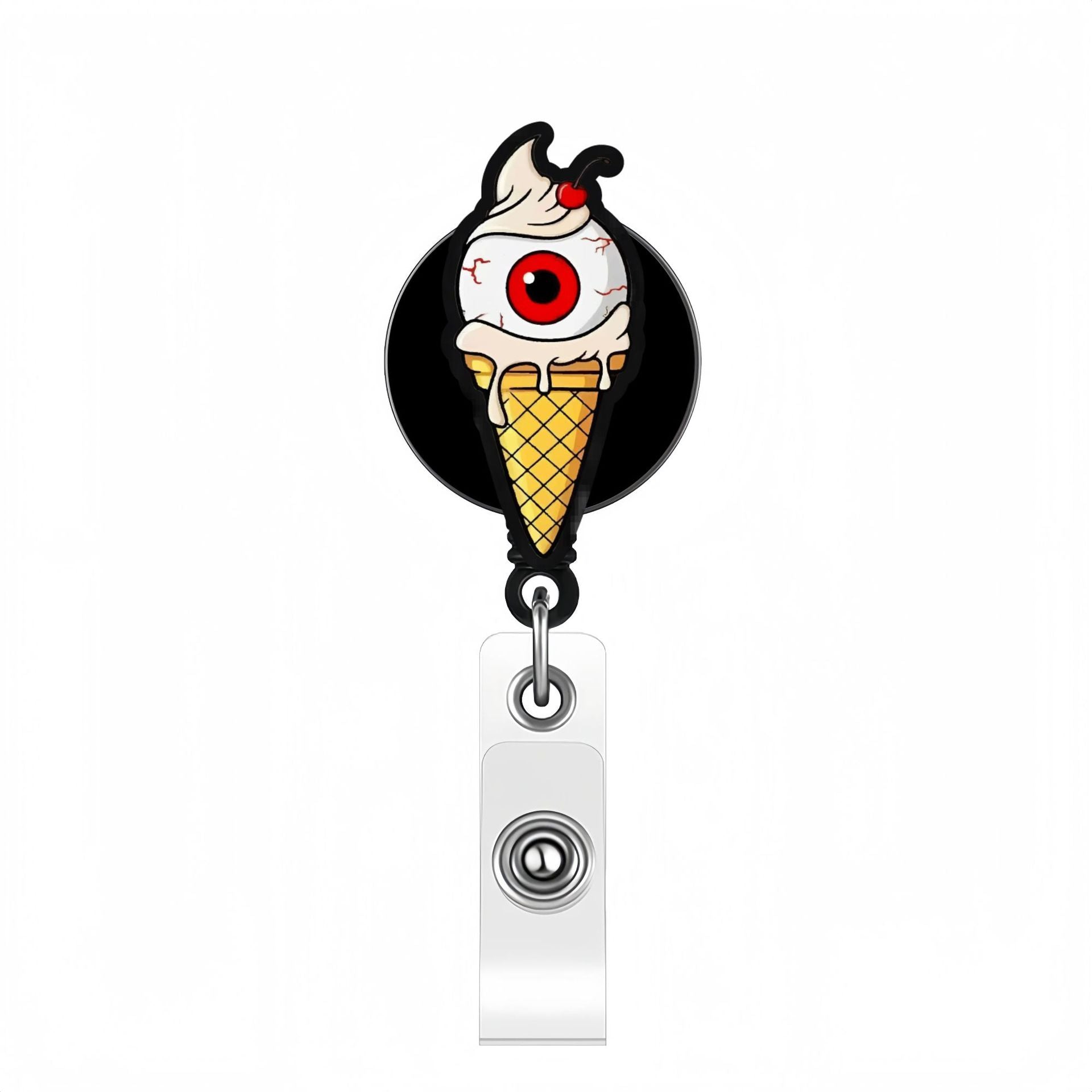 Wholesale Halloween Eyeball Acrylic Retractable Clip Badge Keychain