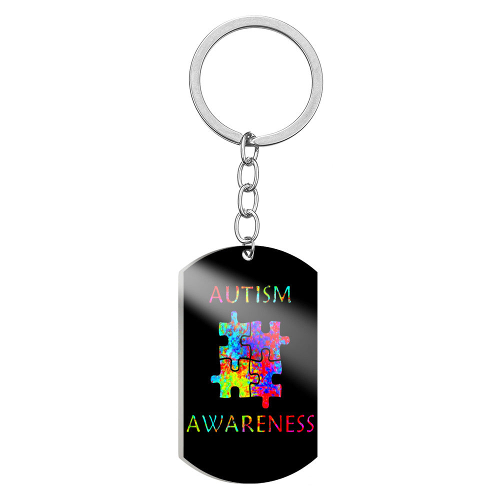 Wholesale Stainless Steel Keychain for Autistic Children ACC-KC-HuanYu005