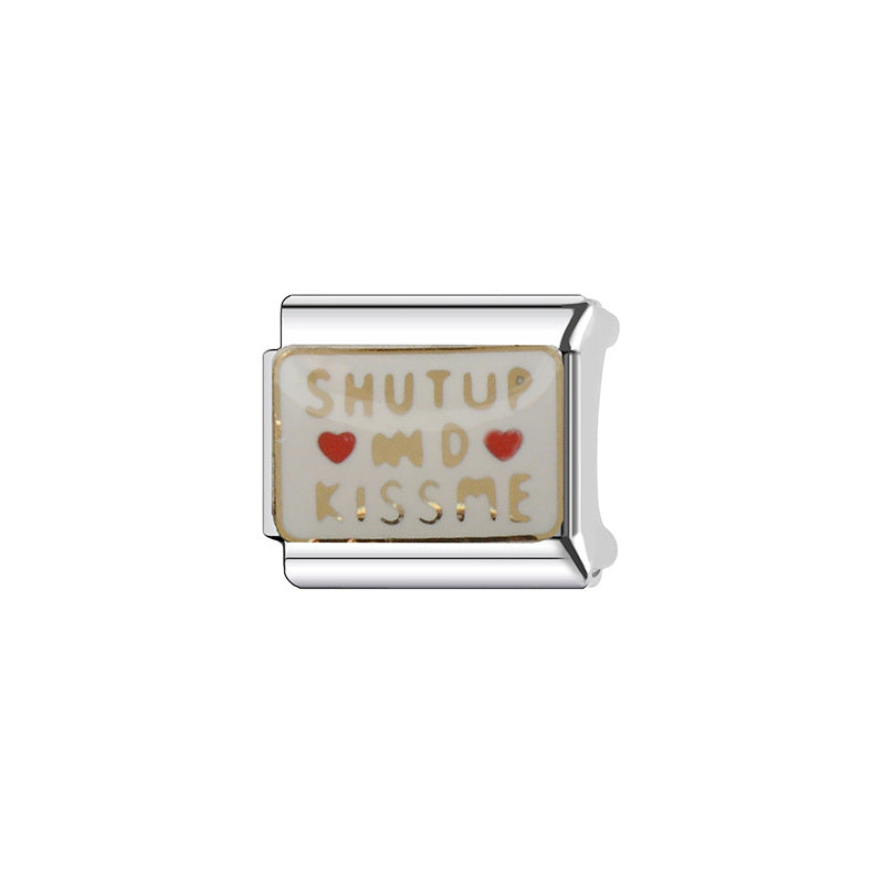 Wholesale Stainless Steel DIY Letter Block Bracelet - Trendy Unisex Modular Jewelry Accessory