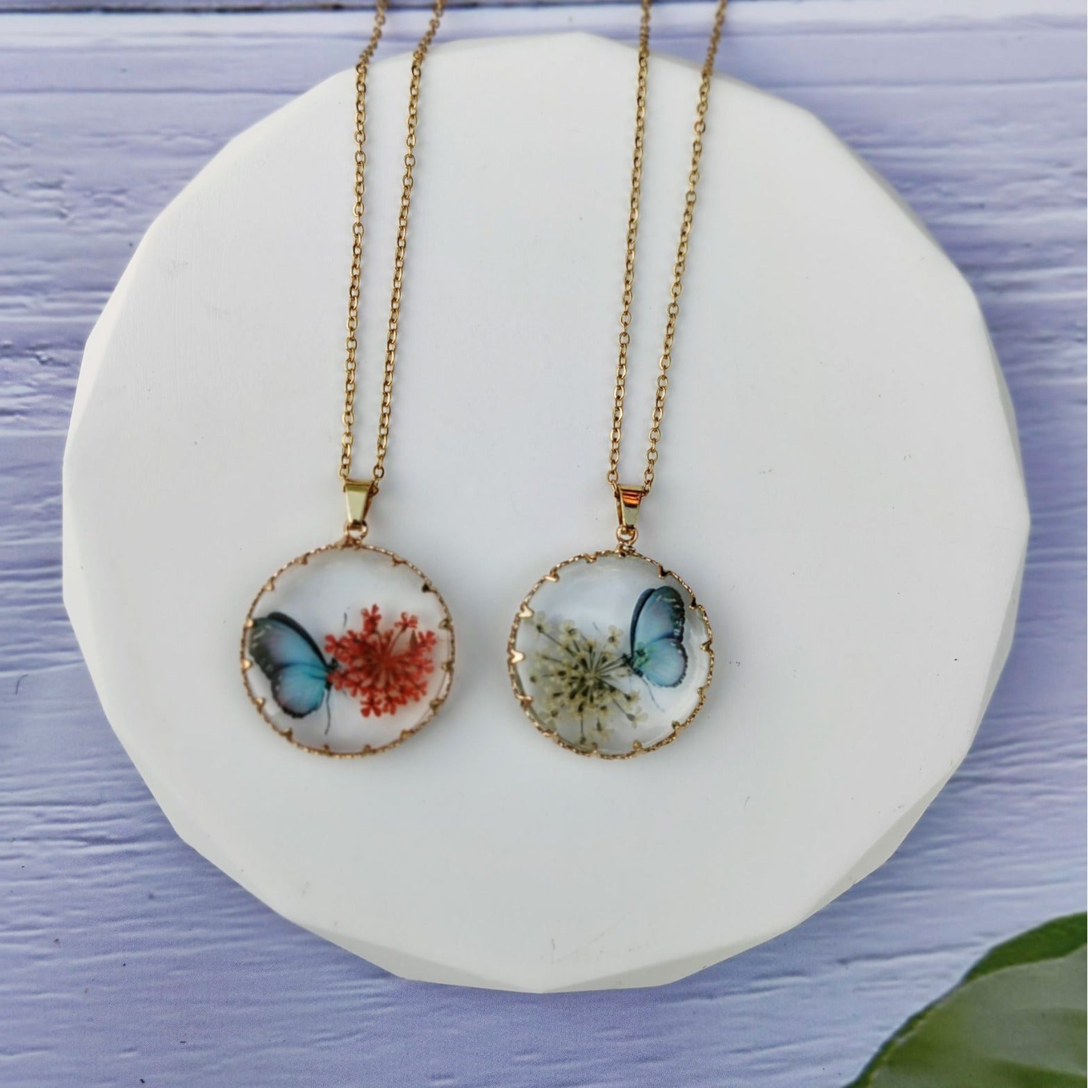 Wholesale Natural Glue Dried Flower Necklace Creative Color Pendant Vintage Necklace ACC-NE-Mindin001