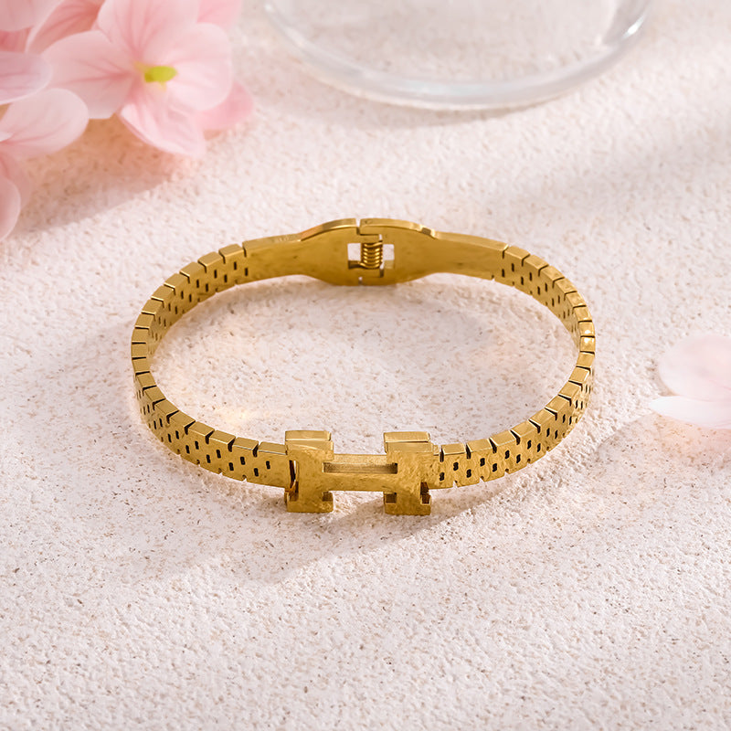 Wholesale Light Luxury Niche 18k Diamond Bracelet ACC-BT-Liyan006