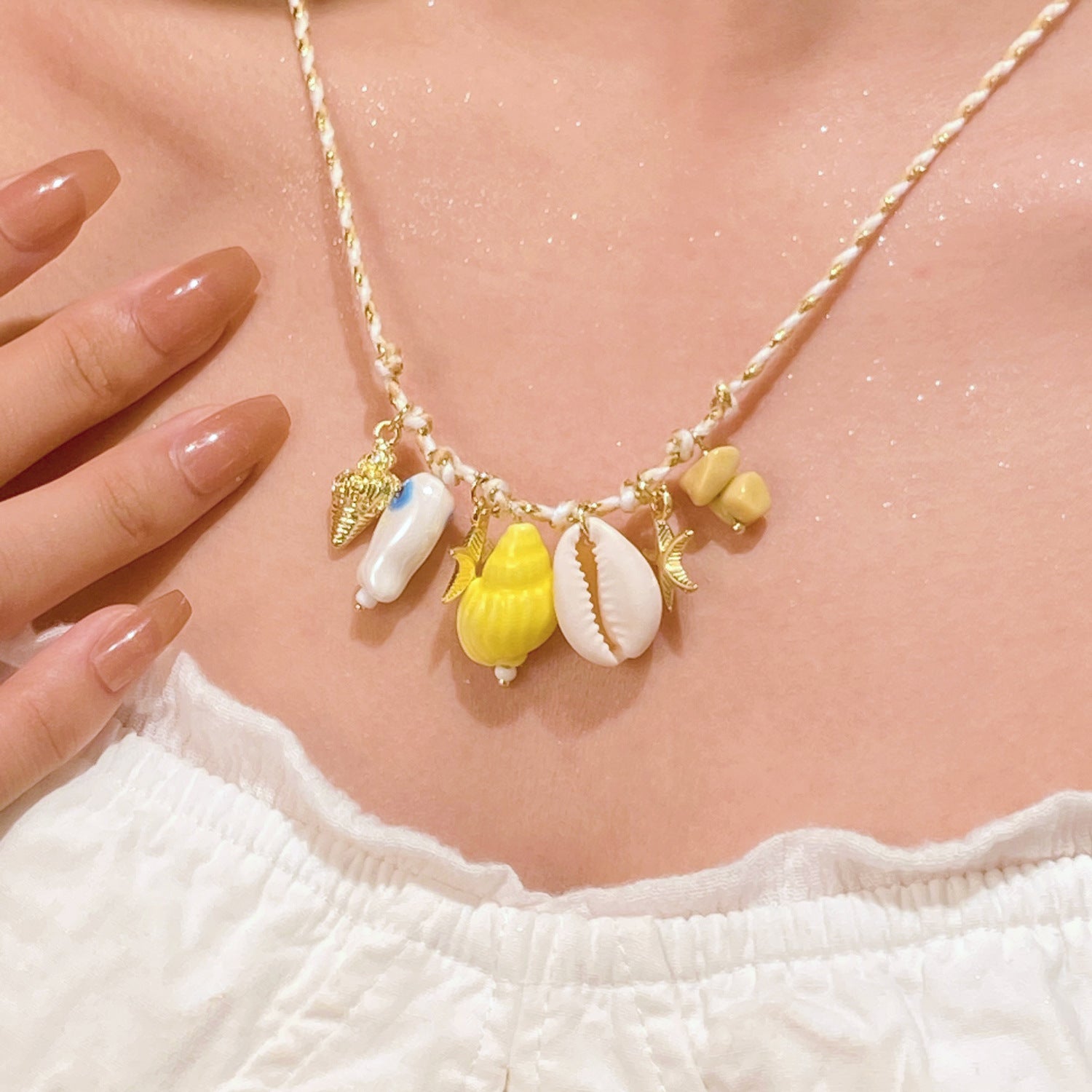 Wholesale  Natural Stone Shell Necklace
