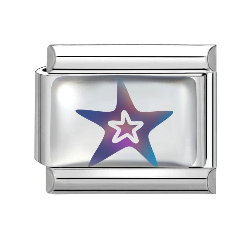 Wholesale 9mm Italian Charm Starter Bracelets DIY square Single Section Creative Stainless Steel Composable Bracelet