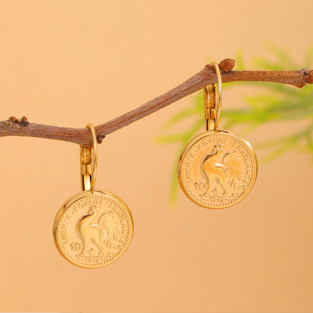 Wholesale  stainless steel vintage pendant earrings