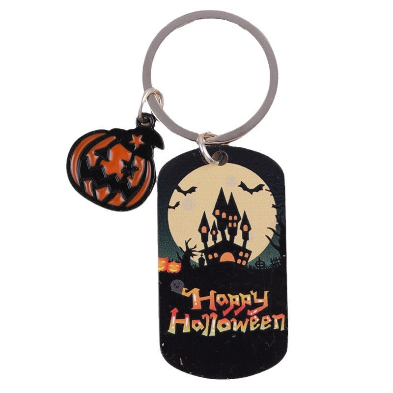 Wholesale Halloween Pumpkin Bat Stainless Steel Keychain ACC-KC-DA016
