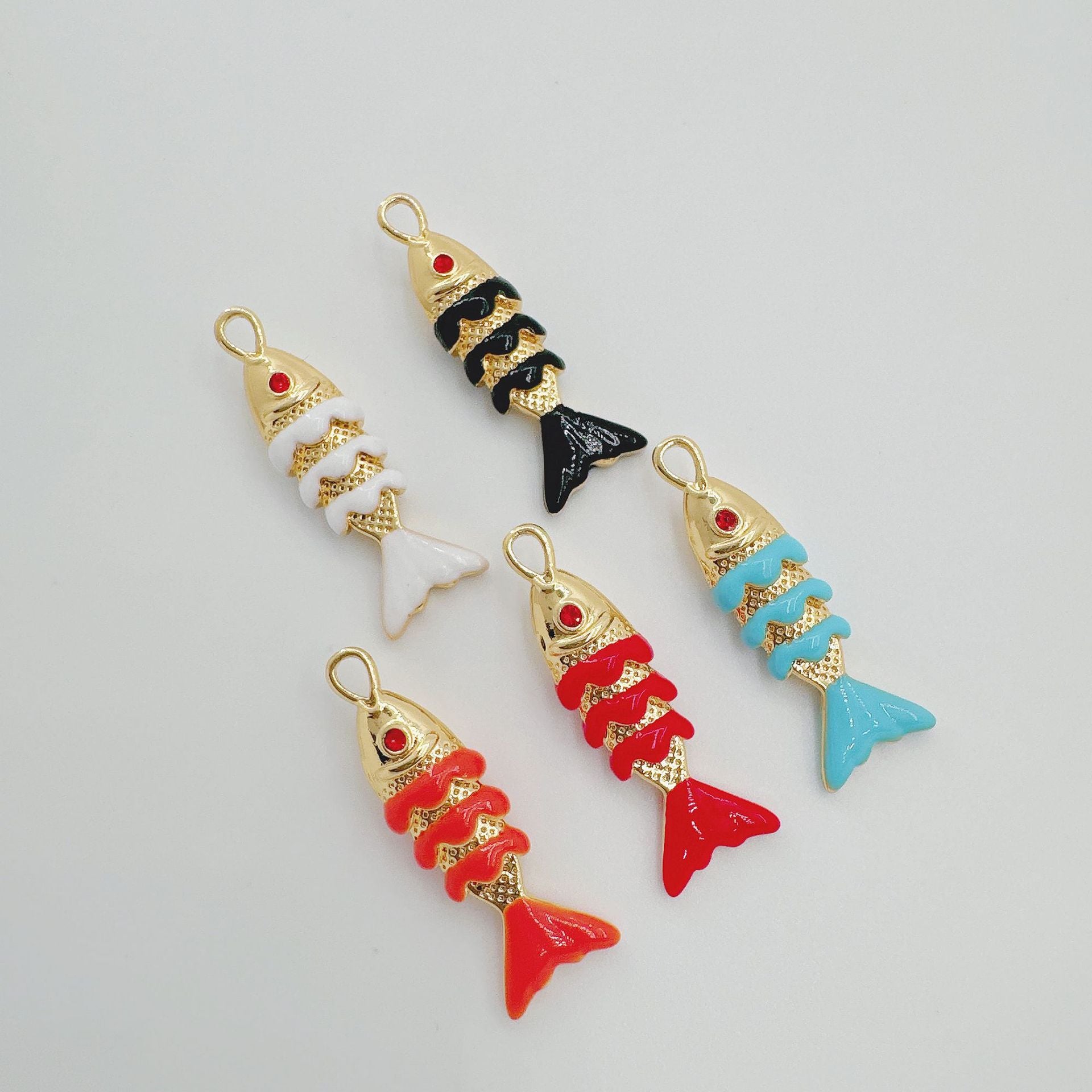 Wholesale Colorful Koi Carp Copper Gold Plated Necklace Fashion Jewelry Accessory Boutique Resale