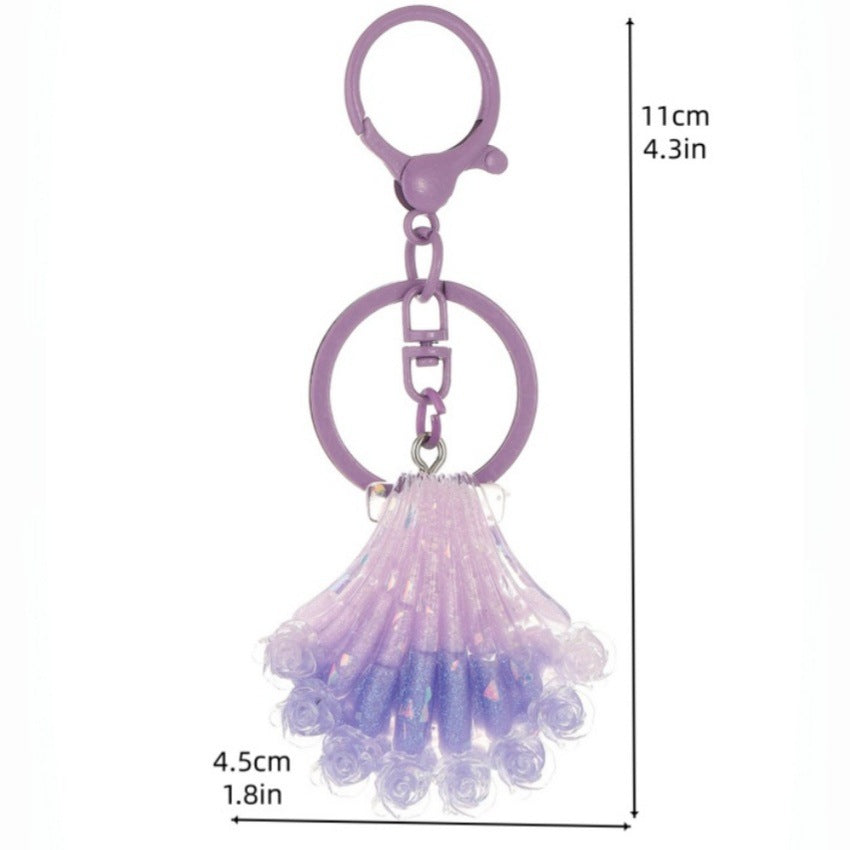 Wholesale Luminous Resin Keychain Pendant Firefly Ocean Flower Design Bag Charm Car Decoration Accessory