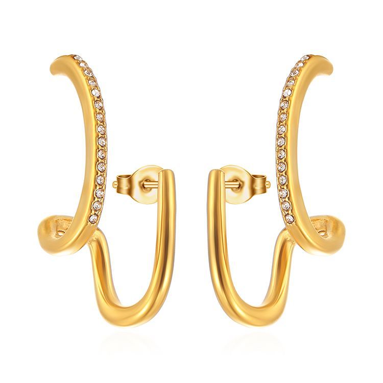 Wholesale  sticky diamond stainless steel earrings