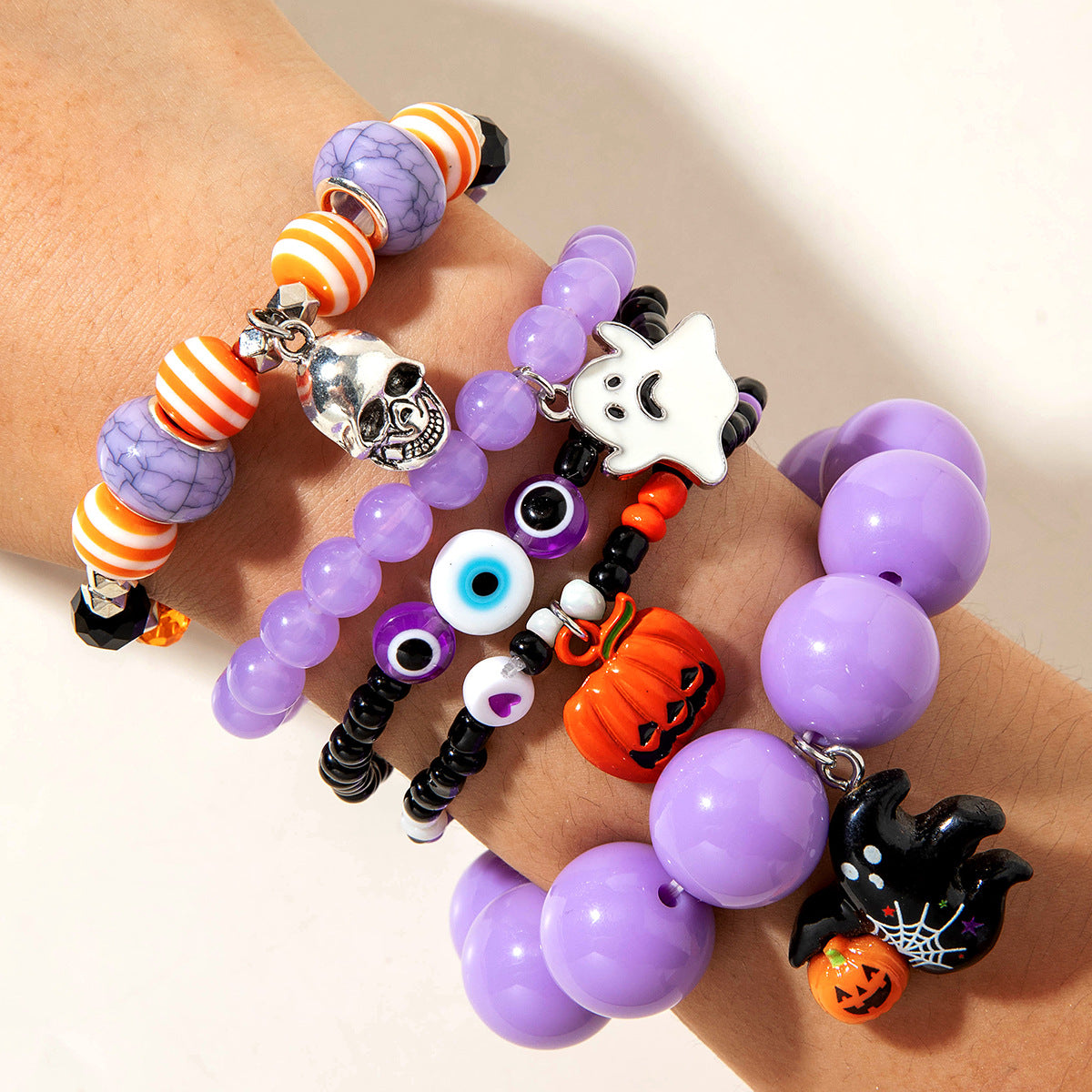 Wholesale  Funny Skull Rice Bead Bracelet Set