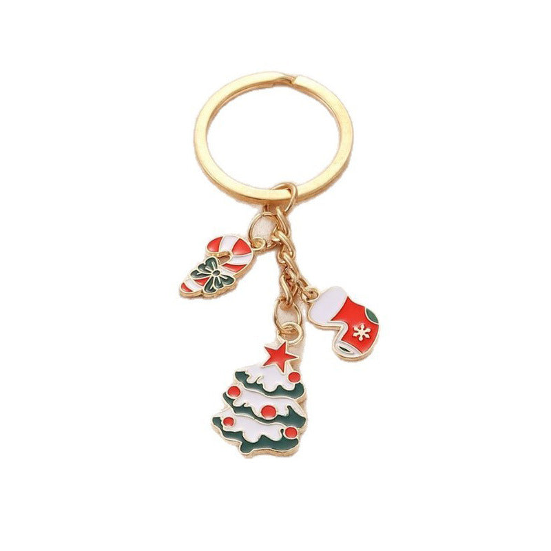 Wholesale Christmas cute Christmas tree old man bell snowflake keychain