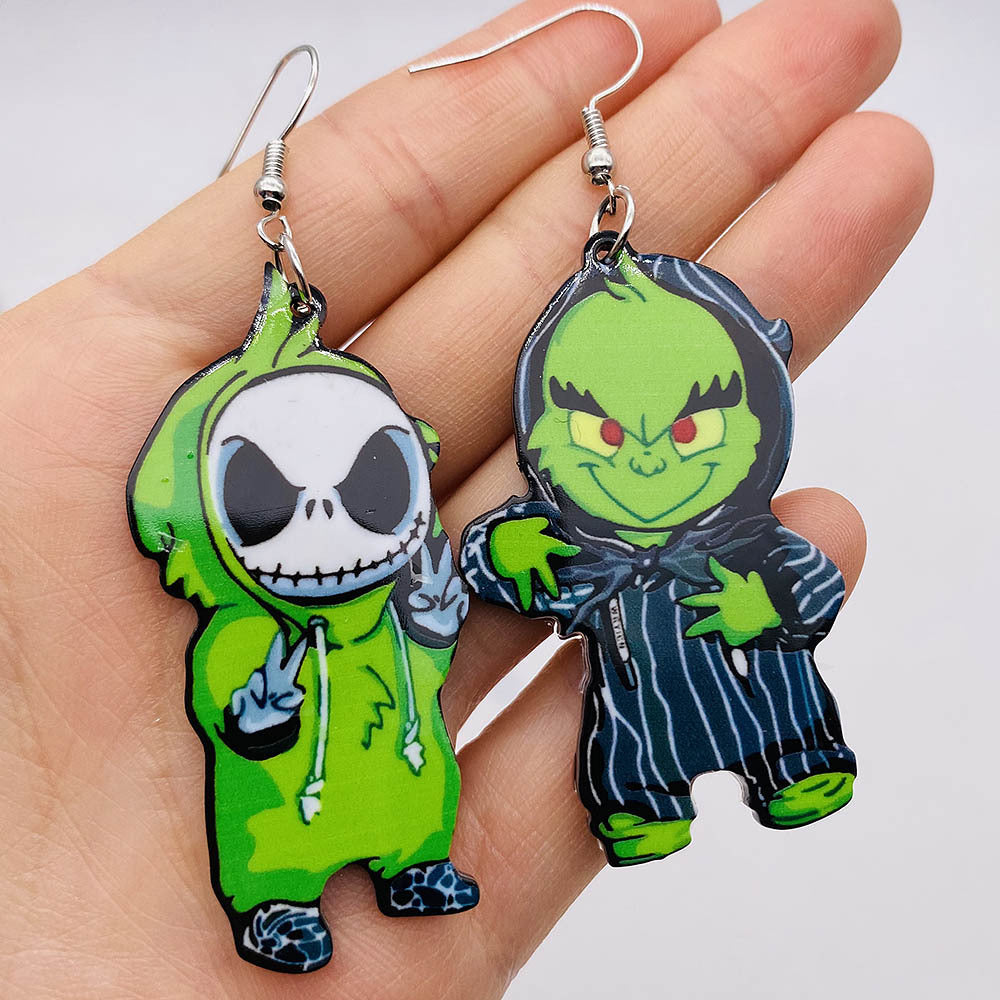 Wholesale  acrylic earrings Christmas night surprise horror  earrings