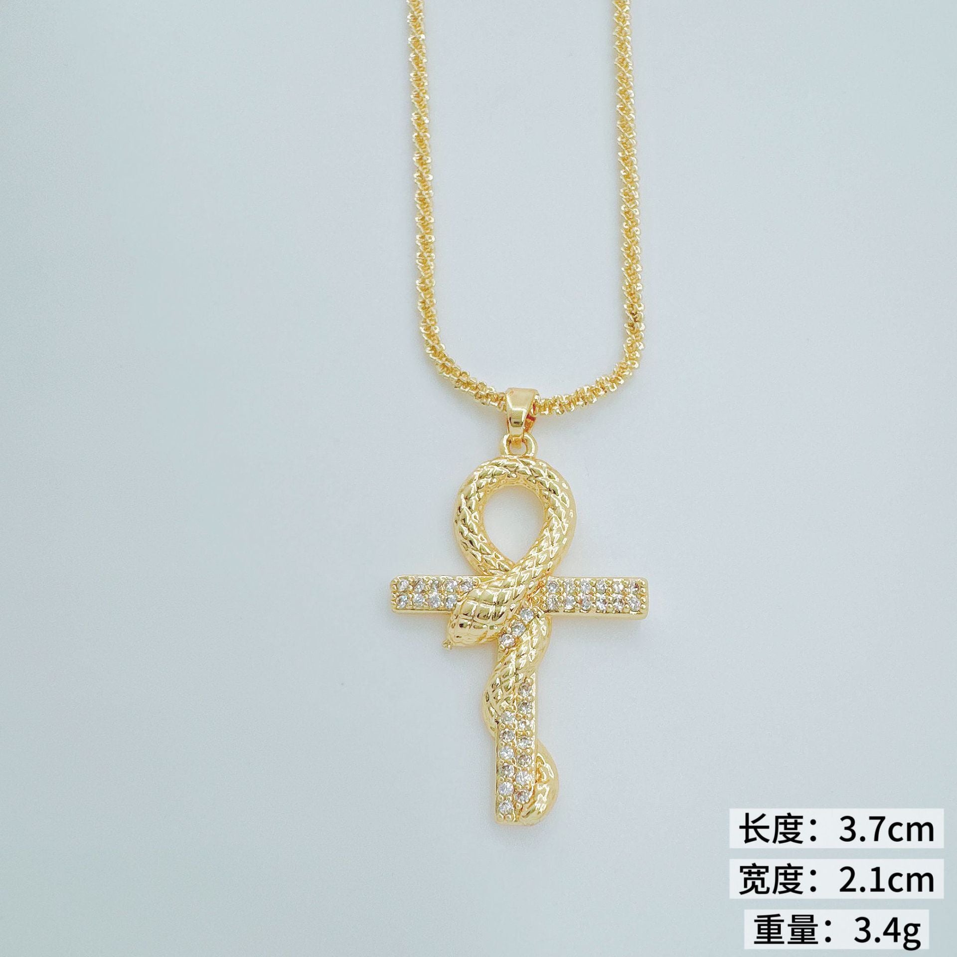 Wholesale Trendy Copper Gold Plated Zircon Pendant Necklace Fashion Accessory