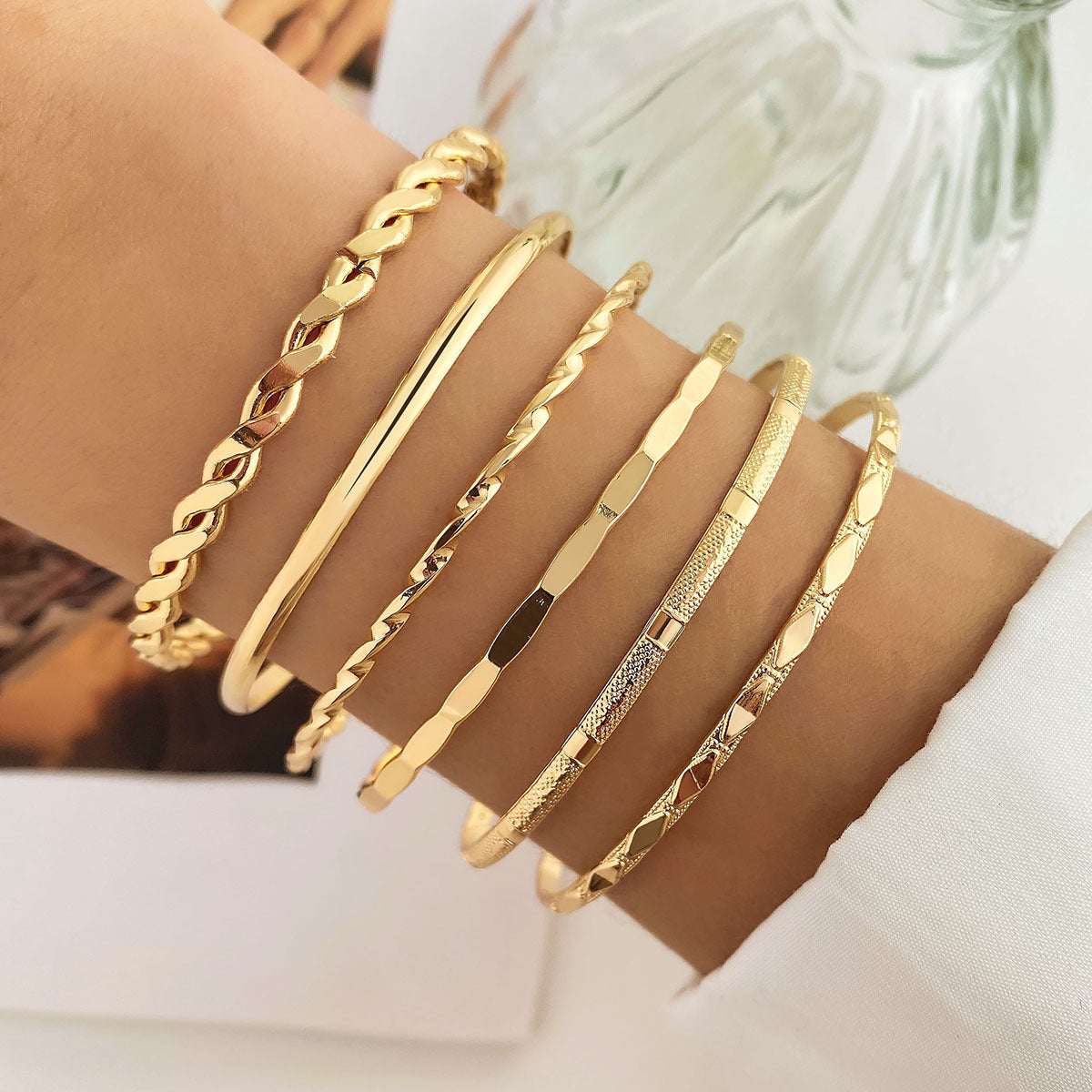 Wholesale Layered Cross &  Flower Pendant Jewelry Set,  Alloy Bracelet Bangle,  Boutique Resale