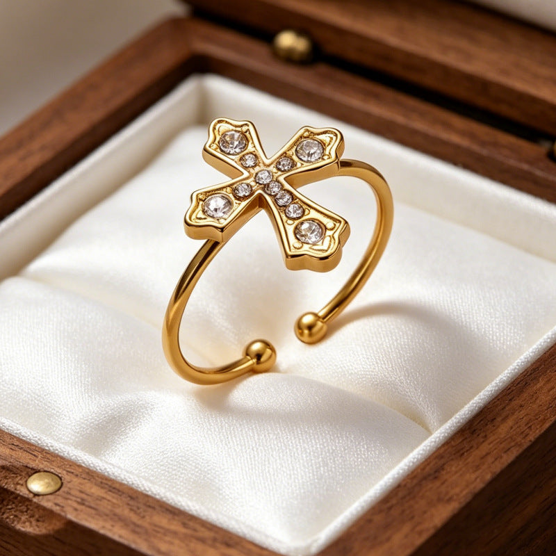 Wholesale Gold Plated Stainless Steel Cross Bracelet Unisex Fashion Jewelry Accessory for Boutique Resale