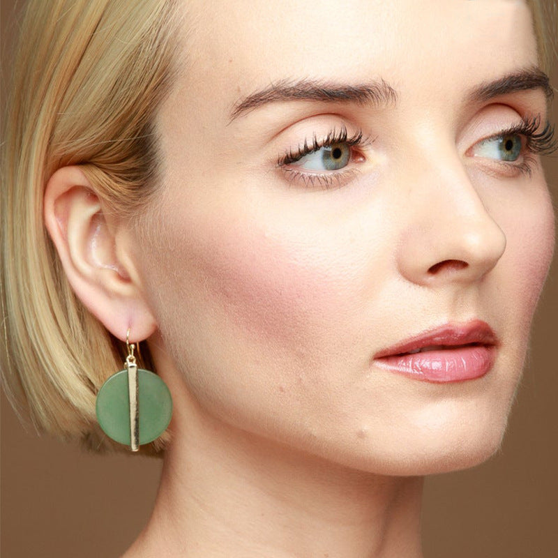 Wholesale Retro Geometric Acrylic Earrings Two-Color Inlaid Women' s Boutique Resale