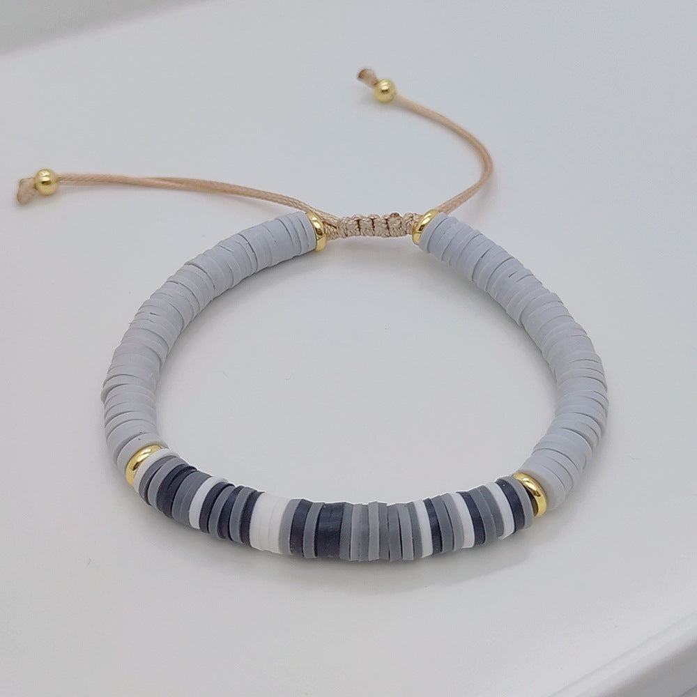 Wholesale Multi-layered Bracelets with Bohemian Beach Style Colorful Polymer Clay Bracelets Layered Bracelet Set ACC-BT-Qiqi008