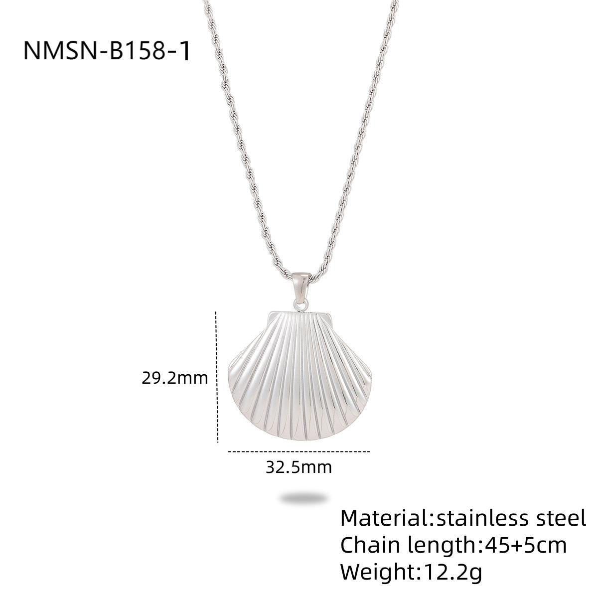 Wholesale marine shell Pearl stainless steel necklace suit
