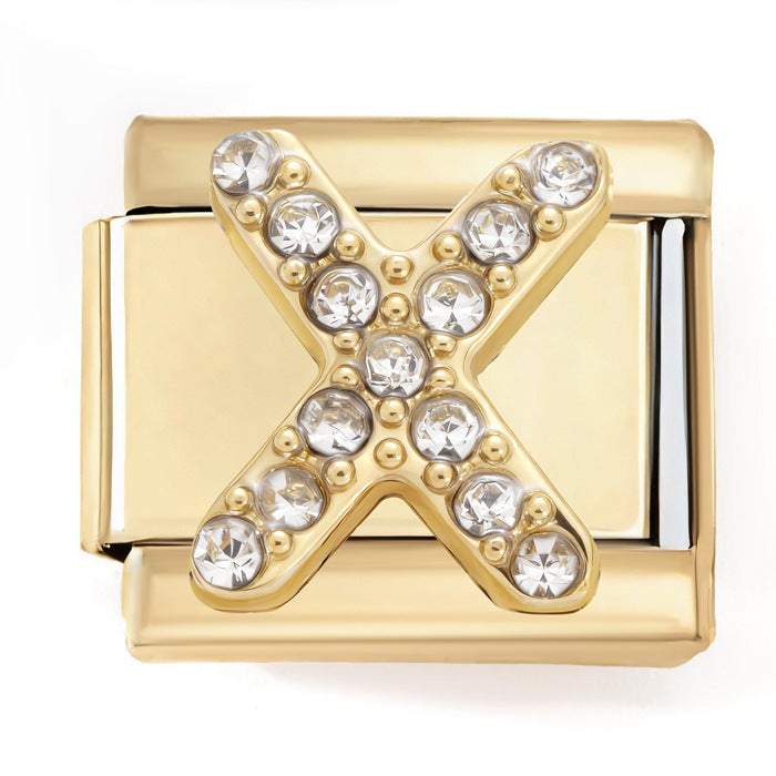 Wholesale 2PCS 9mm Italian Charm Starter Bracelets DIY Letters Stainless Steel Composable Bracelet