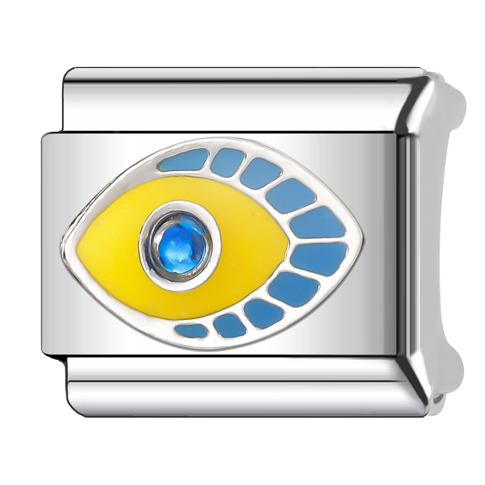 Wholesale Italian Charm Bracelet 9mm DIY Splicing Creative Eye Series Stainless Steel Composable Bracelet