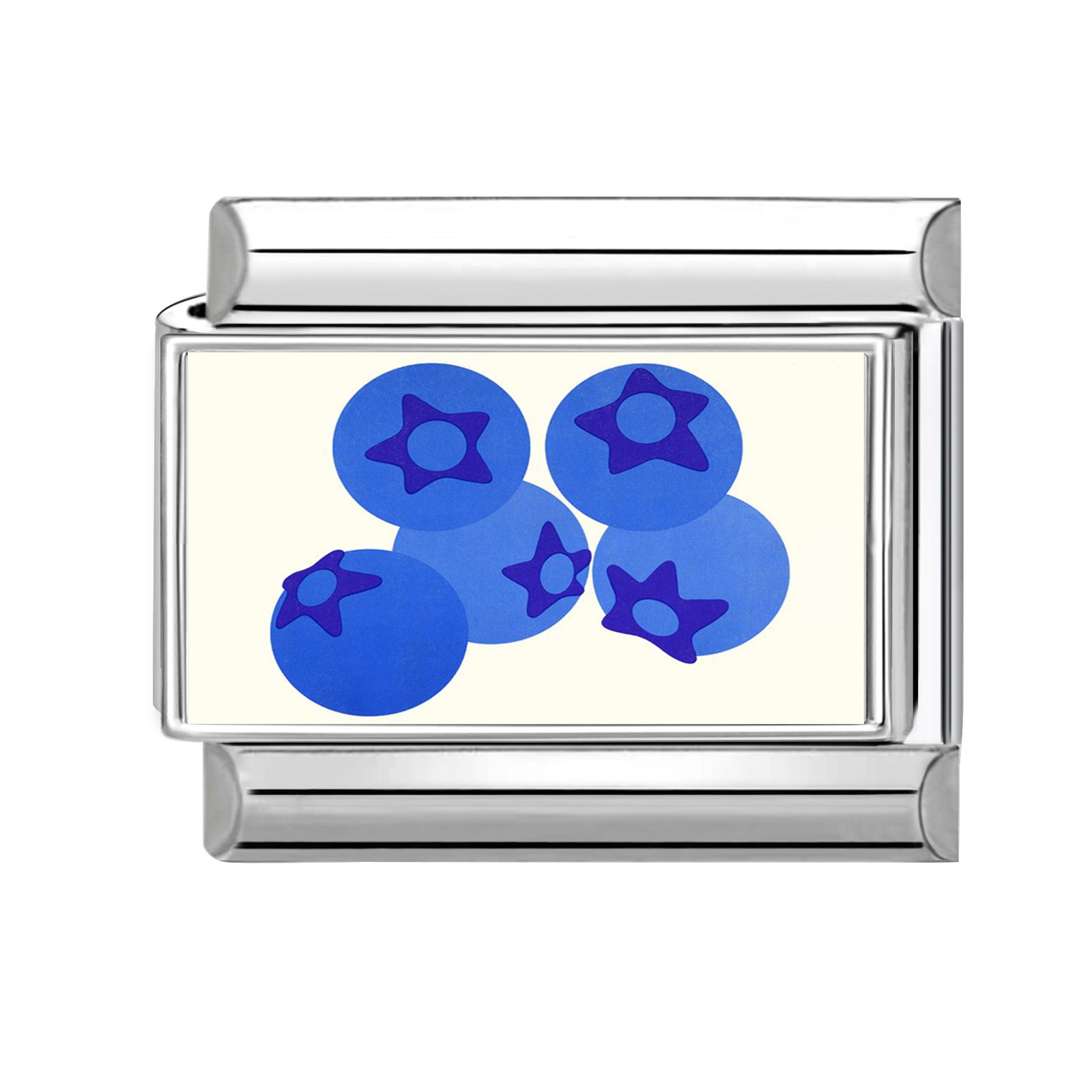 Wholesale Hearts and Love Italian Charms Blue series DIY square Single Section Creative Stainless Steel Composable Bracelet