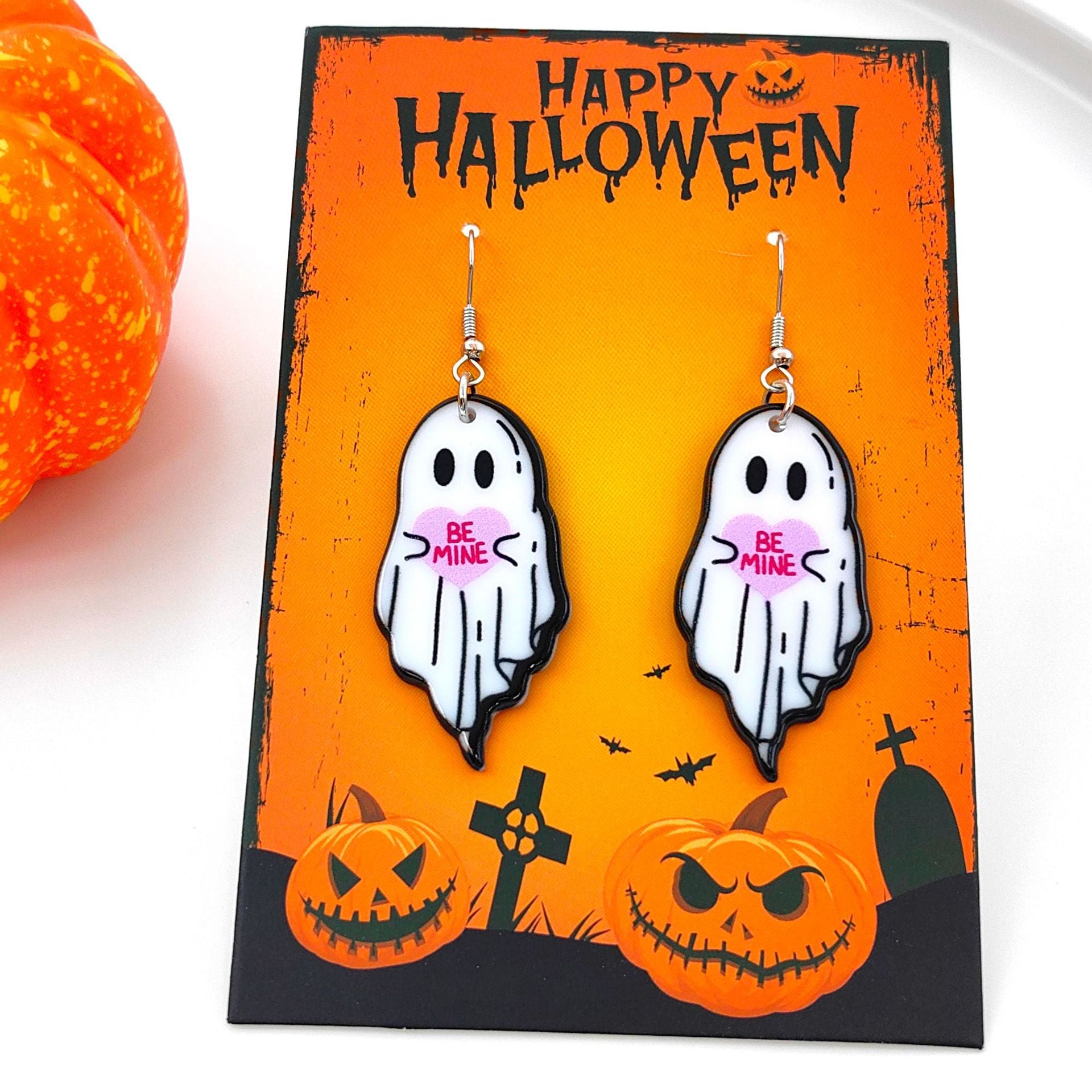 Wholesale Halloween Ghost Witch Skull Pendant Acrylic Earrings ACC-ES-XiZhao019