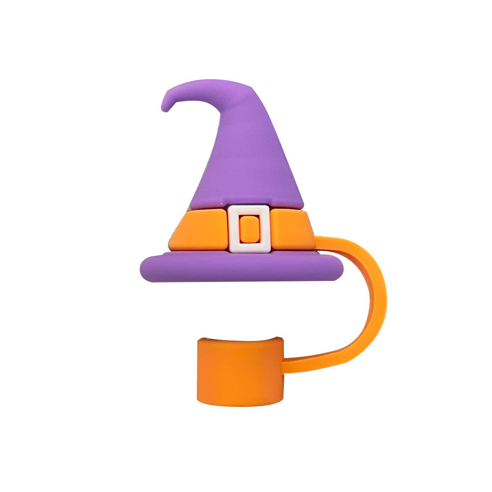 Wholesale 10pcs 10mm Straw Cover Halloween Silicone Straw Caps for Cup Decoration Straw Tube Cap ACC-SCR-WX001