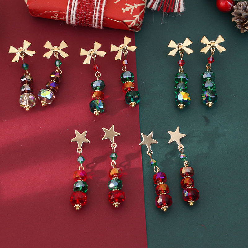 Wholesale Star and bow crystal earrings