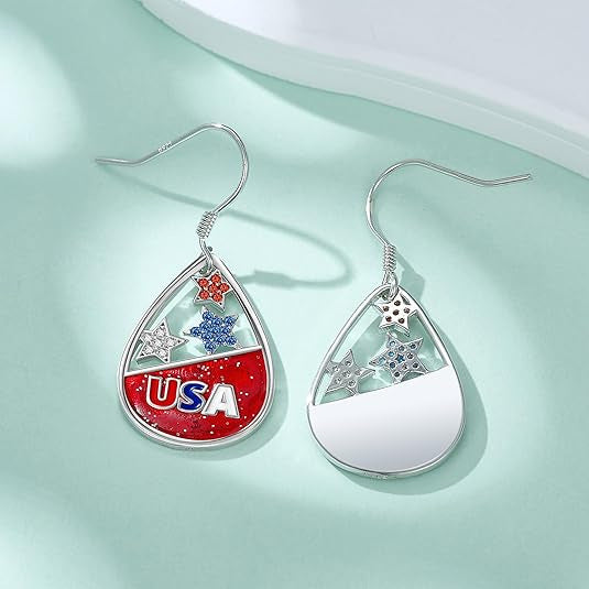 Wholesale Independence Day Star Letter Pendant  Earrings