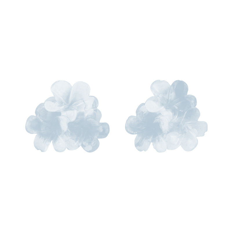 Wholesale Clear Blue Flower Earrings