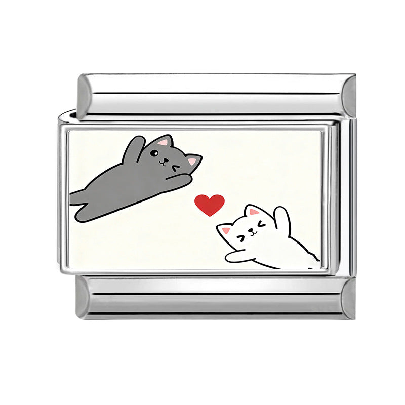 Wholesale Land Animal Italian Charms DIY pets Single Section Creative Stainless Steel Composable Bracelet