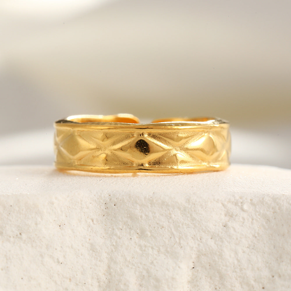 Wholesale Stainless Steel  Irregular Ring Line Ring Hollow Rings  ACC-RS-TaiMei006