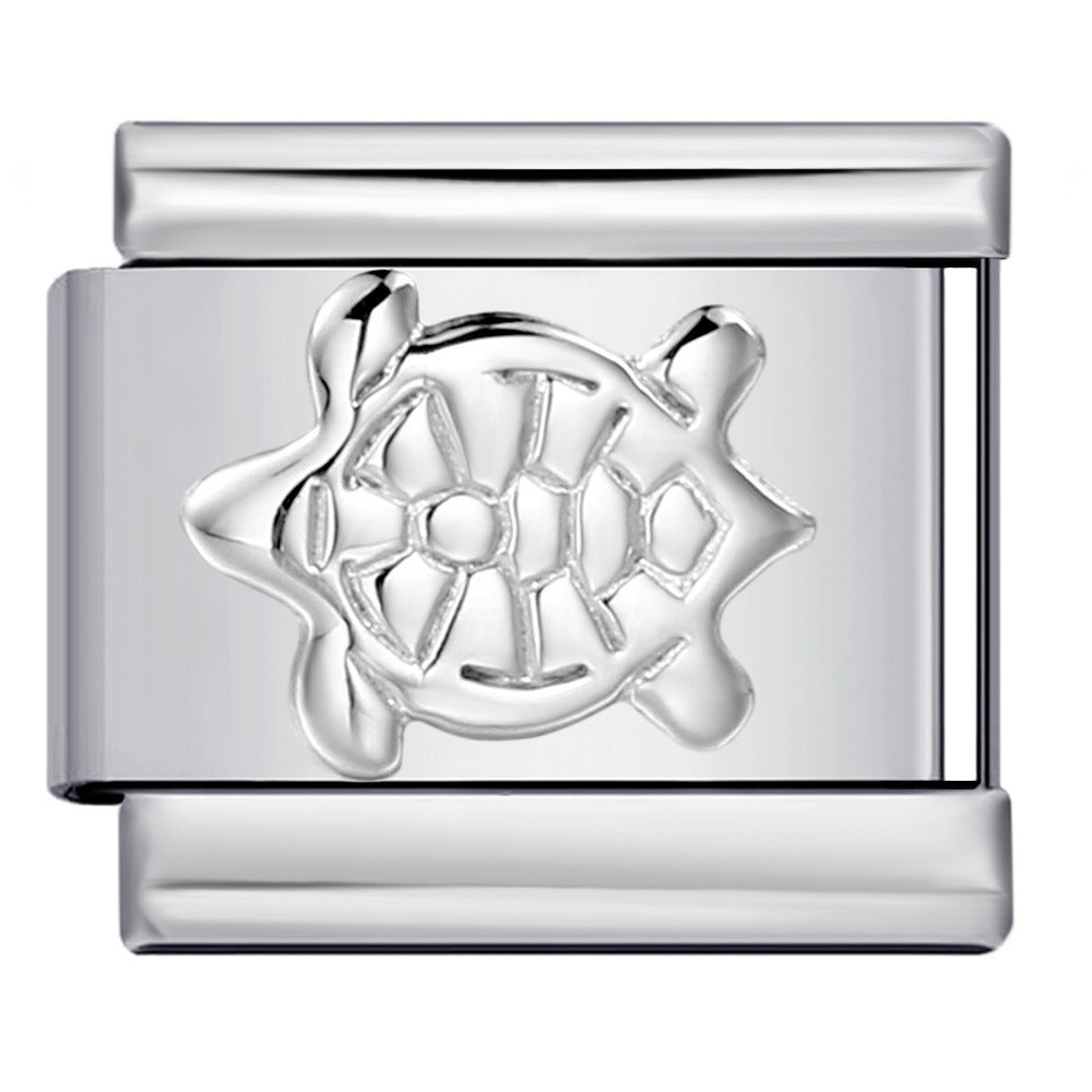 Wholesale Italian Charm Bracelet 9mm DIY Splicing Removable Convex Silver Element Stainless Steel Composable Bracelet