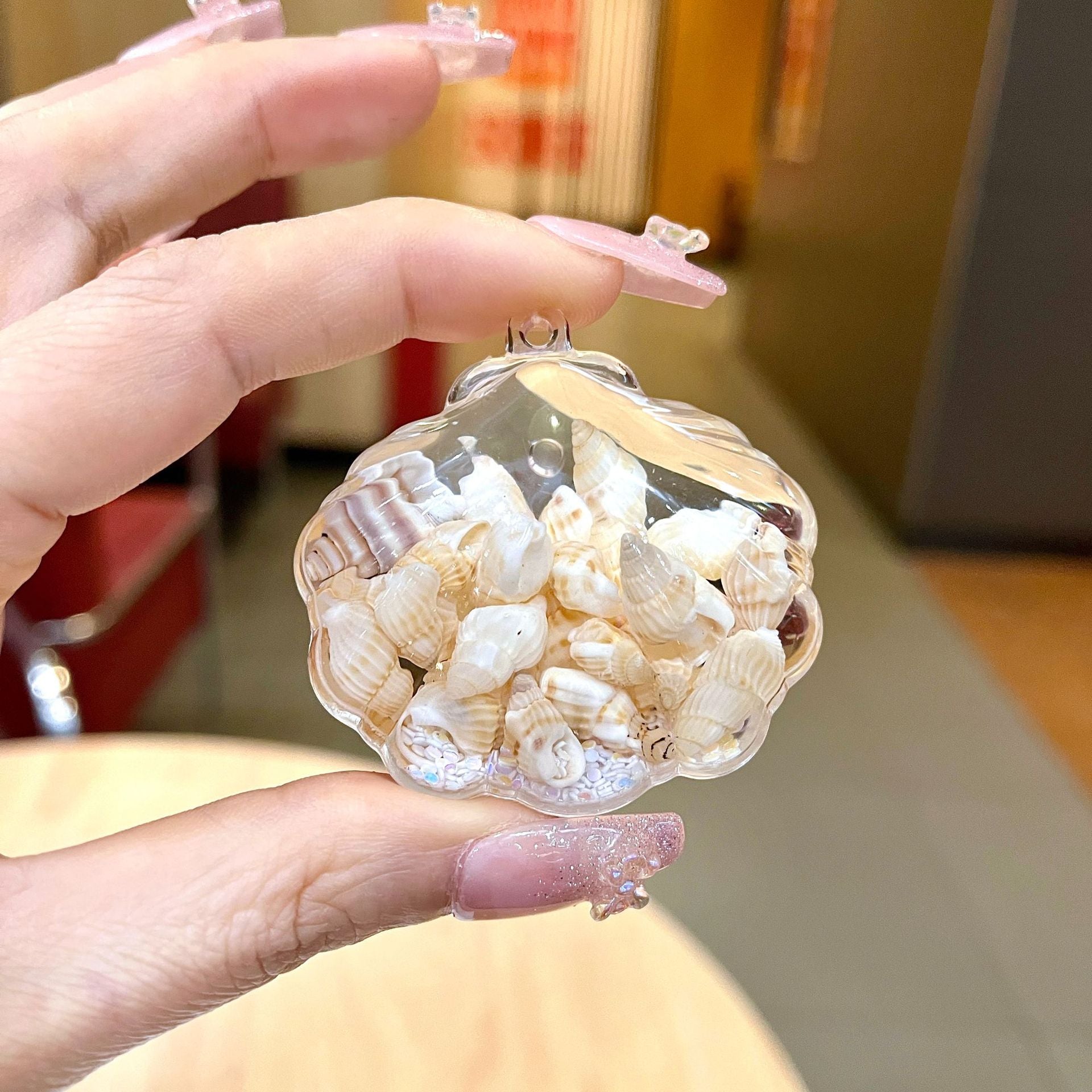 Wholesale Colorful Shell Conch DIY Quicksand Keychain Ocean Pendant Bag Charm Small Gift Accessories