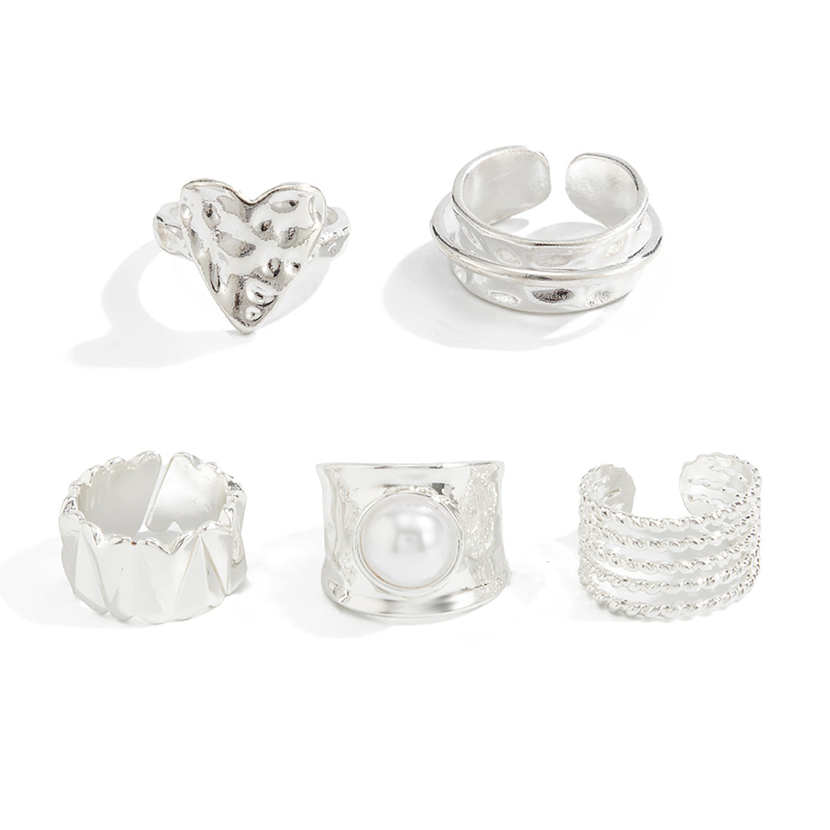 Wholesale Liquid Metal Pleated Wide Ring