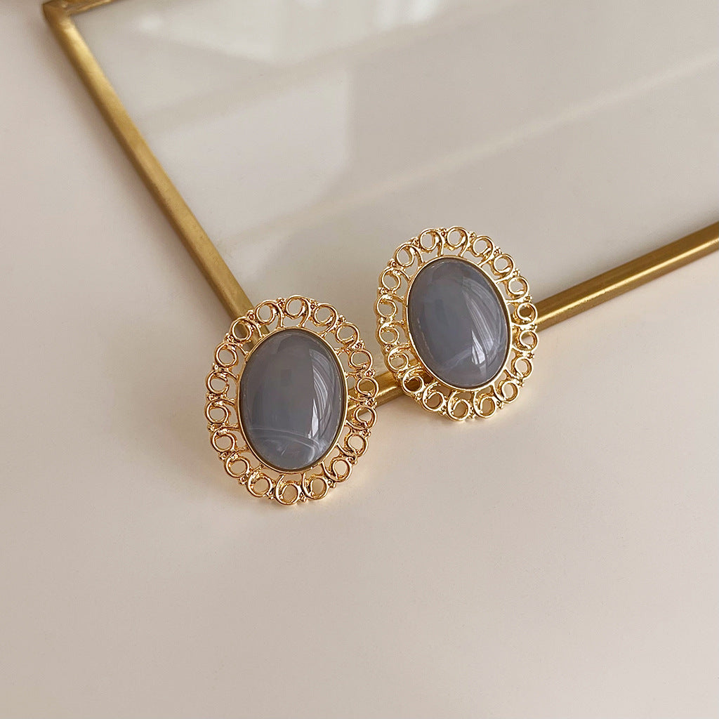 Wholesale vintage oil-dropped medieval style Pearl Earrings