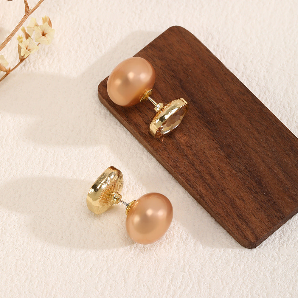 Wholesale Light luxury vintage diamond pearl earrings