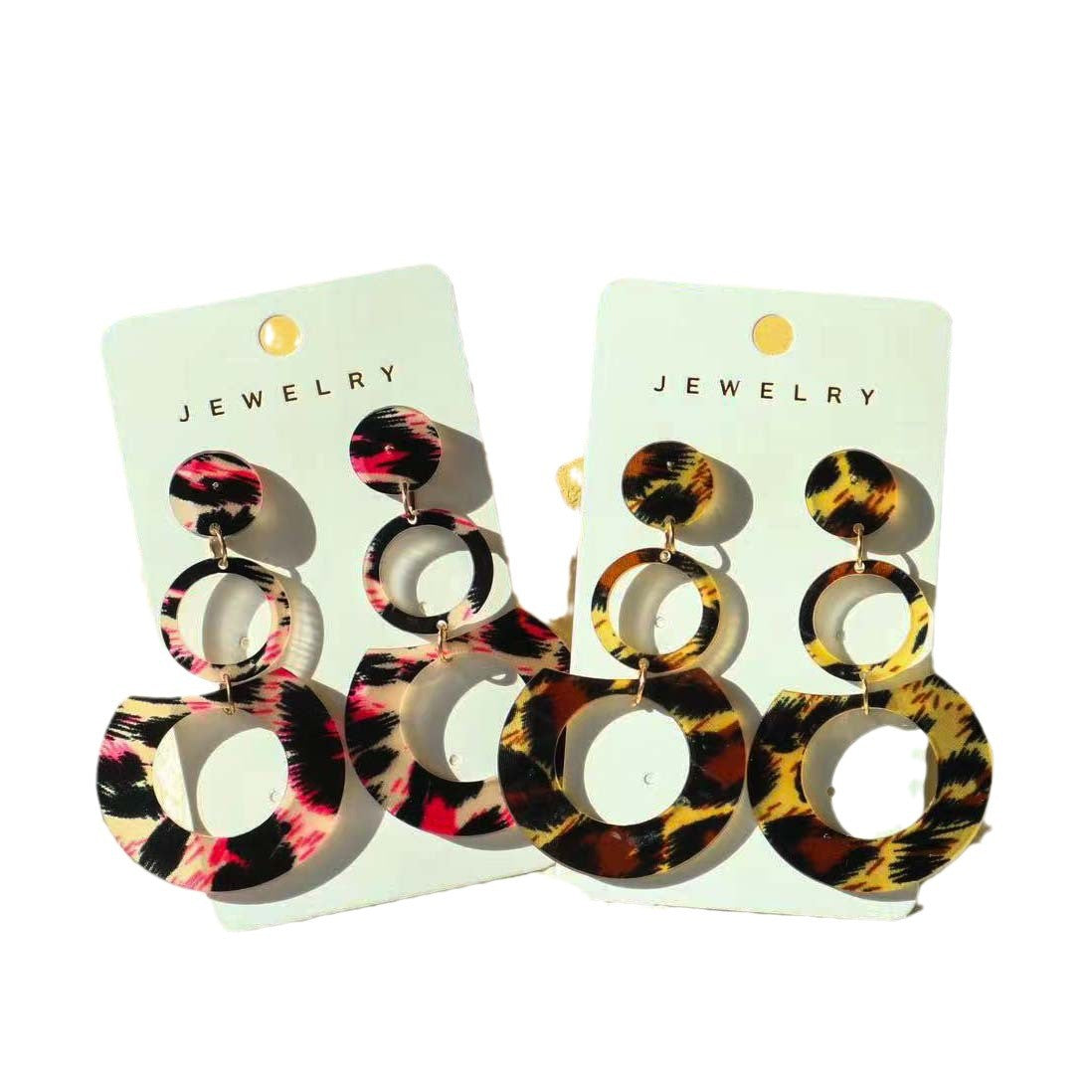 Wholesale Bohemian Acrylic Geometric Multi-layered Hoop Earrings