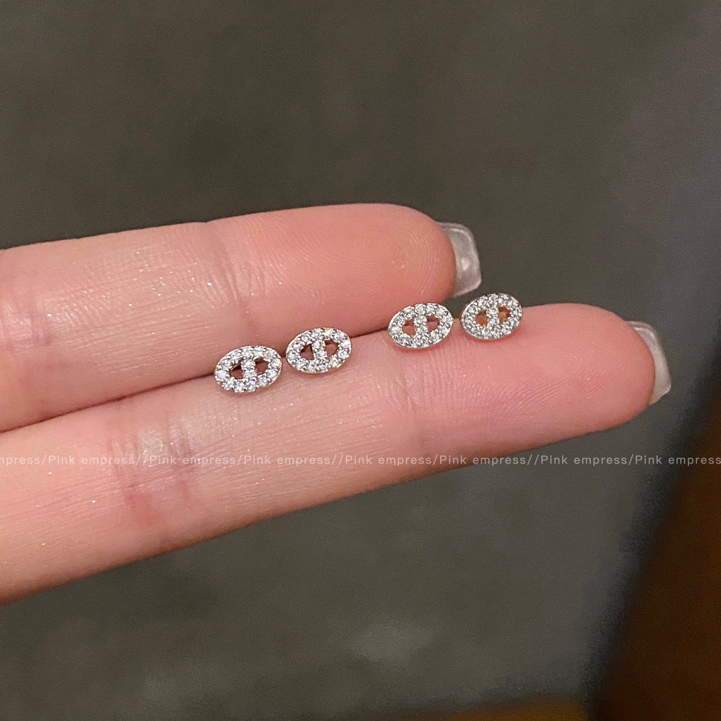Wholesale Geometric Oval Rhinestone Ear Studs Fashion Accessory Party Wear Jewelry Gift