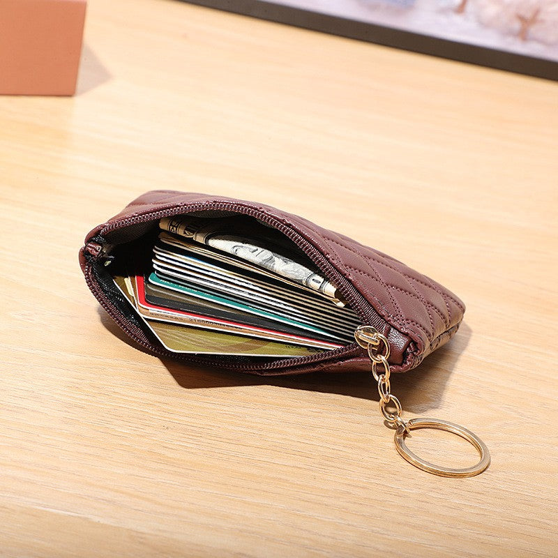 Wholesale Embossed PU Leather Coin Purse Small Wallet For Women Solid Color Card Holder And Key Pouch