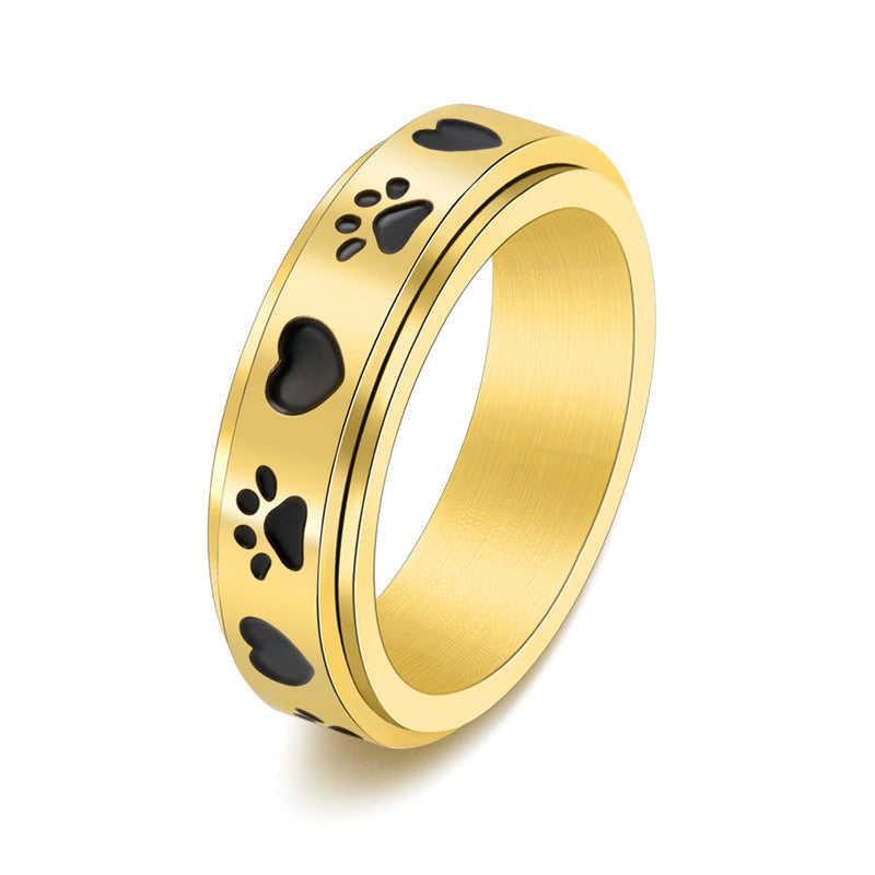 Anello girevole in acciaio inossidabile con stampa Love Dog all'ingrosso