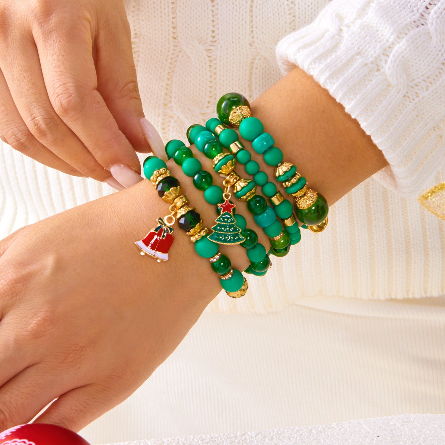 Wholesale Christmas crystal bracelet set