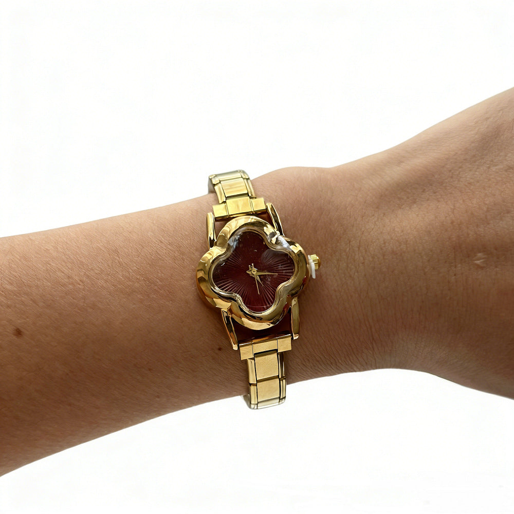 Wholesale Four-Leaf Clover Modular Women' s Watch with Detachable Steel Band,  DIY Fashion Accessory for Parties and Gifts