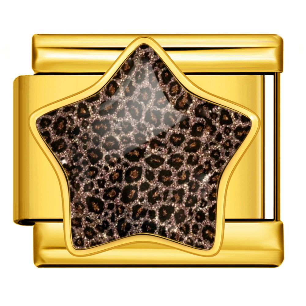 Wholesale Leopard Print Star Stainless Steel Modular Bracelet Fashion Accessory for Resale