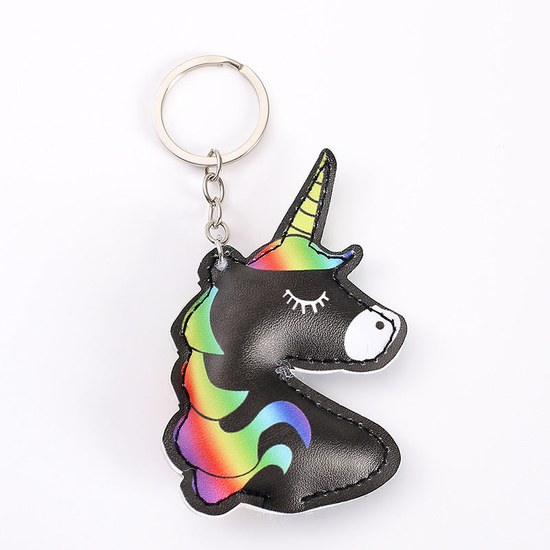 Wholesale Chic Artificial Leather Animal Keychains Cute Cat Dog Dinosaur Lucky Cat Fruit Pendants Decorative Gift Car Key Accessory